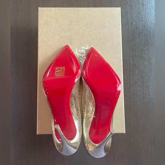 Christian Louboutin Kate 100mm Metallic Pumps - Picture 4 of 6